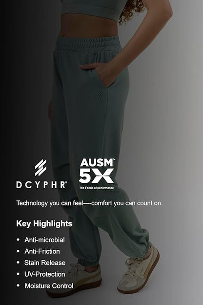 DCYPHR Women's Lightweight Terry Studio Pants -Ice Green