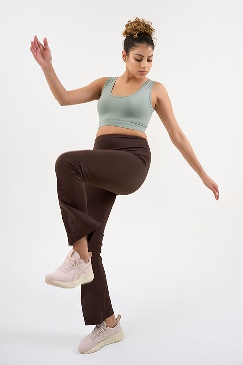 DCYPHR Women's High-Rise Flair Pants -Coco