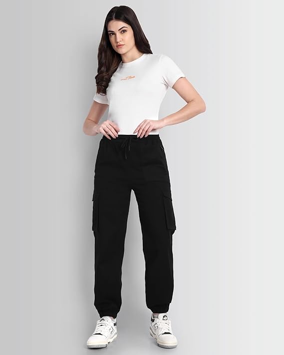 DCYPHR Street Grid Cargo Joggers- Black