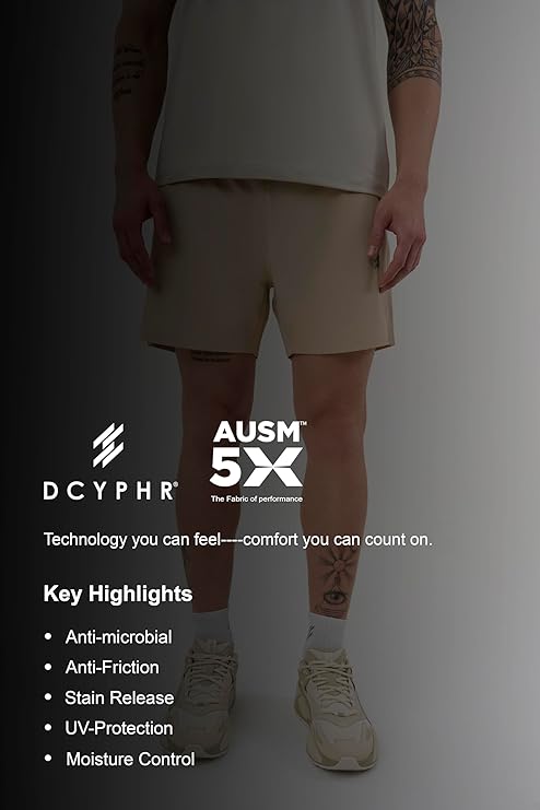 DCYPHR Men's AUSM5X™ Shorts- Ivory Mist