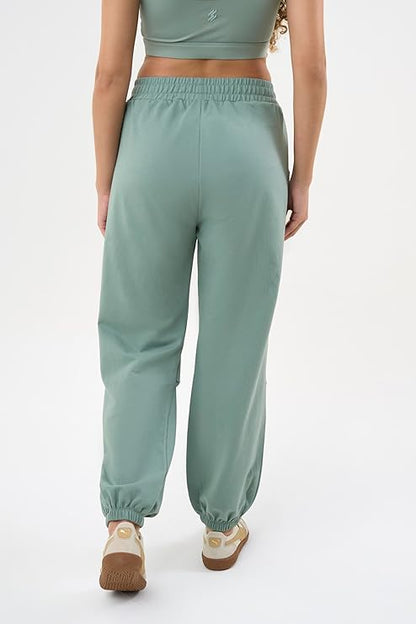 DCYPHR Women's Lightweight Terry Studio Pants -Ice Green