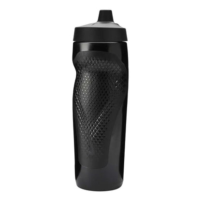 Nike Refuel Bottle Grip 24 OZ Leak-Proof Sports Water Bottle with Ergonomic Design (Black/White)