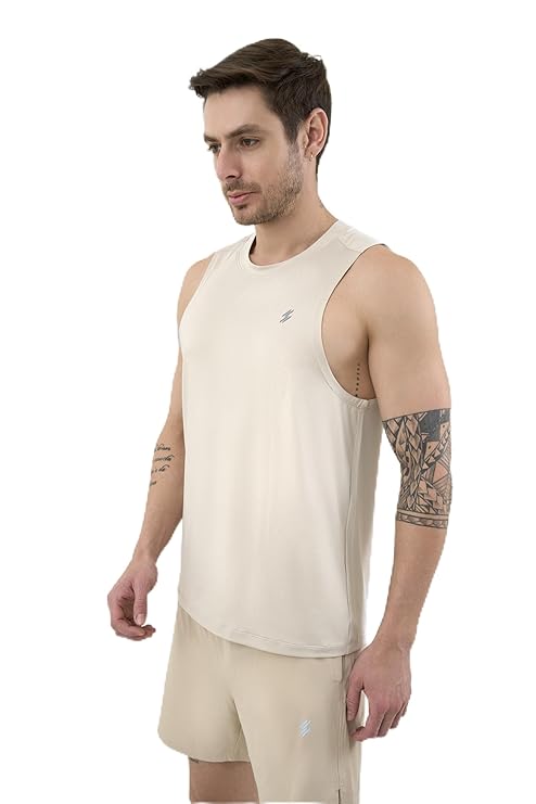 DCYPHR Men's AUSM5X™ Mesh Tank Top- Ivory Mist