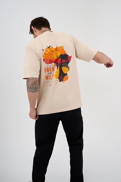 DCYPHR Discovery Men's Born to Be Wild Graphic Tee-Ivory Mist