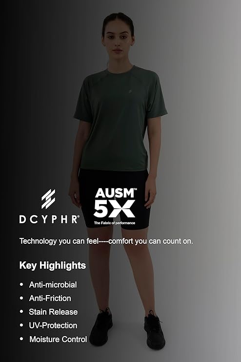 DCYPHR Women's AUSM5X™ Raglan Tee- Deep Emerald