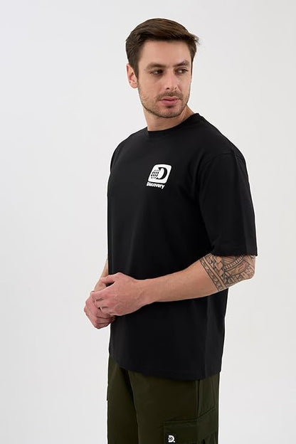 DCYPHR Discovery Men's Retro Graphic Tee- Black