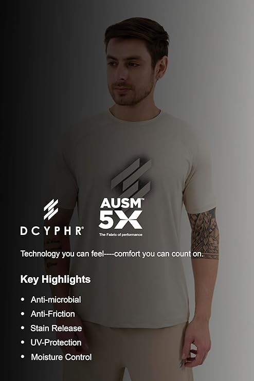 DCYPHR Men's AUSM5X™ Crewneck Tee- Ivory Mist