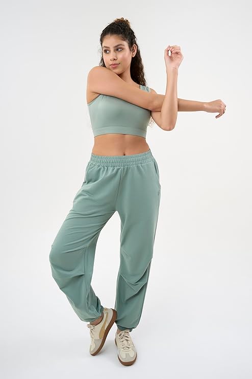 DCYPHR Women's Lightweight Terry Studio Pants -Ice Green