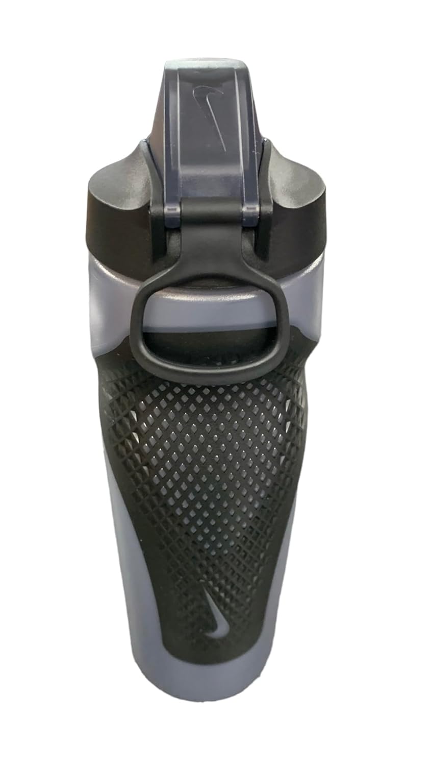 Refurbished Nike Sports Bottle Big Logo Swoosh Water Bottle (Anthracite/Black/Silver Iridescent)