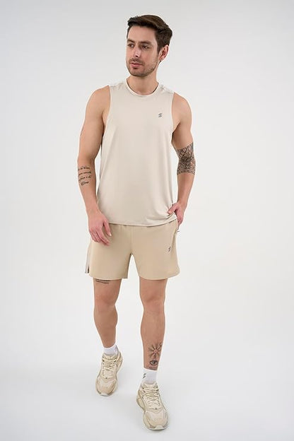 DCYPHR Men's AUSM5X™ Mesh Tank Top- Ivory Mist