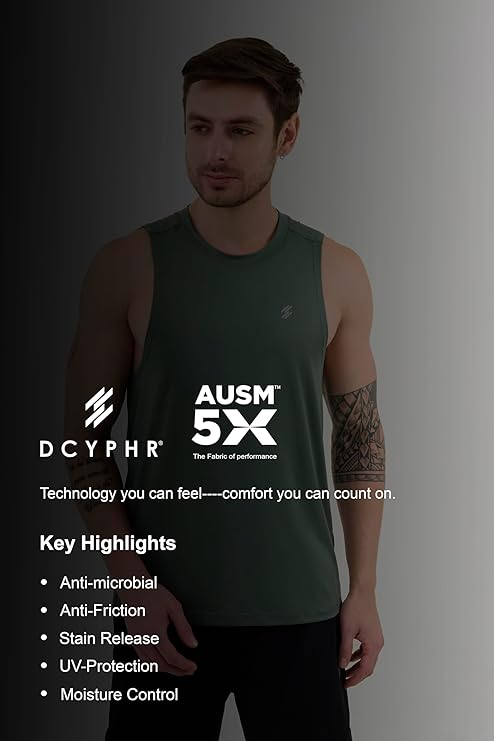 DCYPHR Men's AUSM5X™ Mesh Tank Top- Deep Emerald