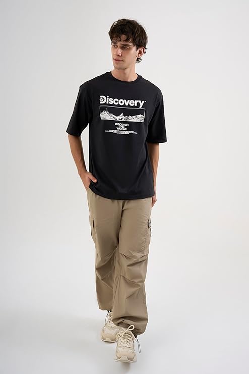 DCYPHR Discovery Men's Moon Explorer Graphic Tee- Black