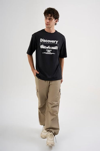 DCYPHR Discovery Men's Moon Explorer Graphic Tee- Black