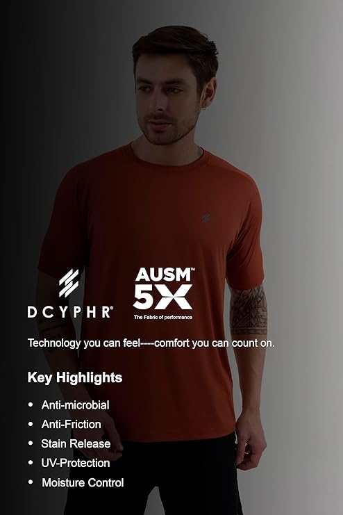 DCYPHR Men's AUSM5X™ Raglan Tee- Burnt Orange