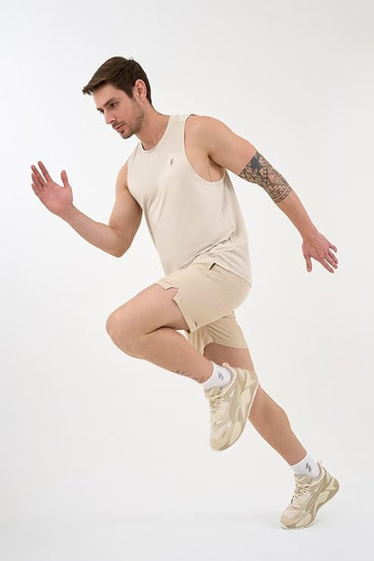 DCYPHR Men's AUSM5X™ Mesh Tank Top- Ivory Mist