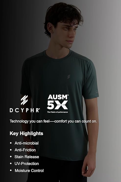 DCYPHR Men's AUSM5X™ Raglan Tee- Deep Emerald