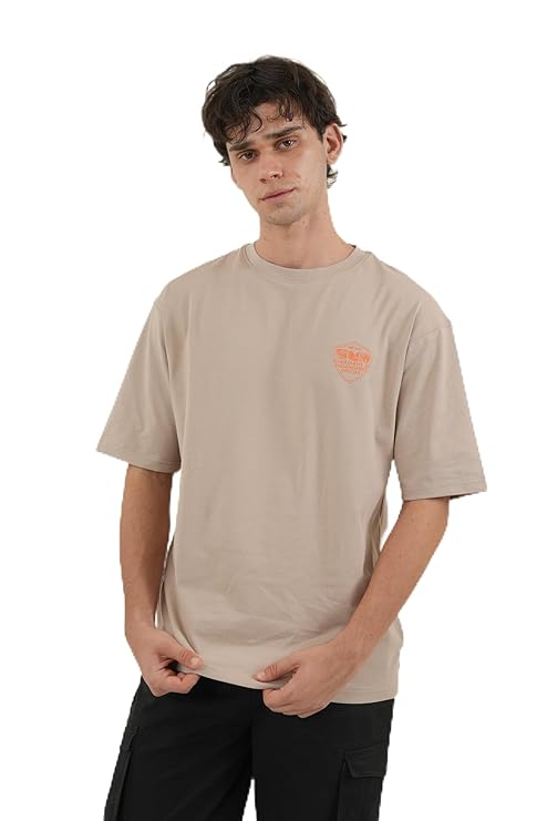 DCYPHR Discovery Men's Rhinoceros Graphic Tee- Dune Earth