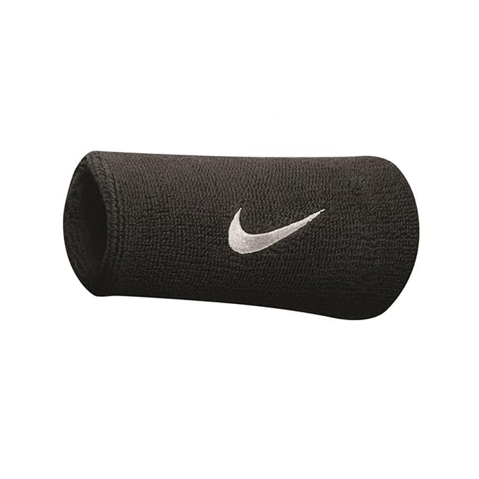 Refurbished Nike Swoosh DOUBLEWIDE Wristbands  (Black/White)