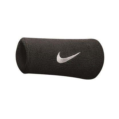 Refurbished Nike Swoosh DOUBLEWIDE Wristbands  (Black/White)