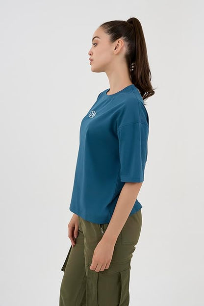 DCYPHR Discovery Women's Discover World Graphic Tee- Deep Teal