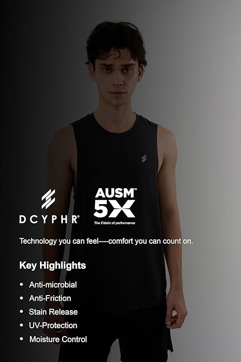 DCYPHR Men's AUSM5X™ Mesh Tank Top- Dark Night