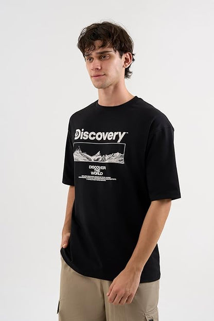DCYPHR Discovery Men's Moon Explorer Graphic Tee- Black