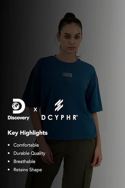 DCYPHR Discovery Women's Discover World Graphic Tee- Deep Teal