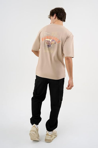 DCYPHR Discovery Men's Rhinoceros Graphic Tee- Dune Earth