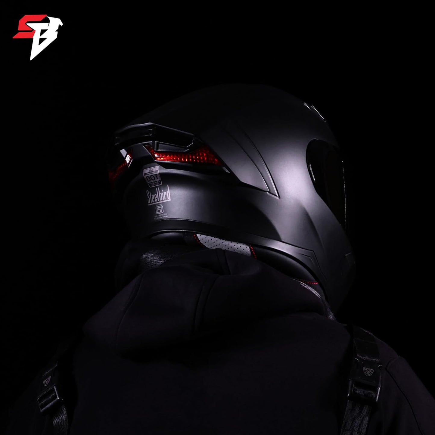 Steelbird SBA-11 Tornado ISI and DOT Certified Full Face Helmet for Men and Women with Inner Silver Sun Shield (Glossy Black with Smoke Visor)