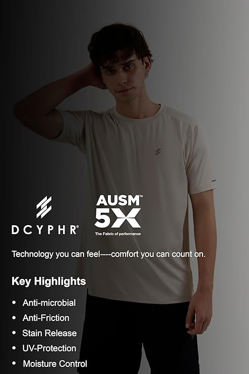 DCYPHR Men's AUSM5X™ Raglan Tee- Ivory Mist