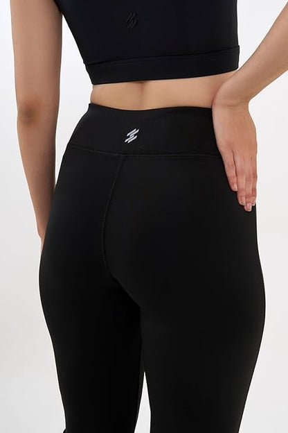 DCYPHR Women's High-Rise Flair Pants- Black