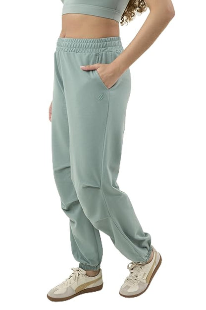 DCYPHR Women's Lightweight Terry Studio Pants -Ice Green