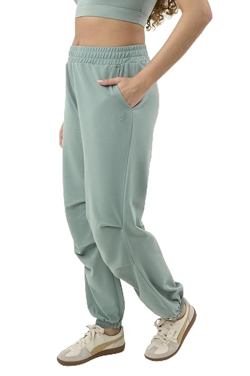 DCYPHR Women's Lightweight Terry Studio Pants -Ice Green