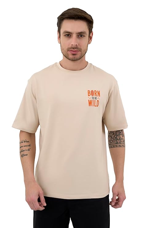 DCYPHR Discovery Men's Born to Be Wild Graphic Tee-Ivory Mist