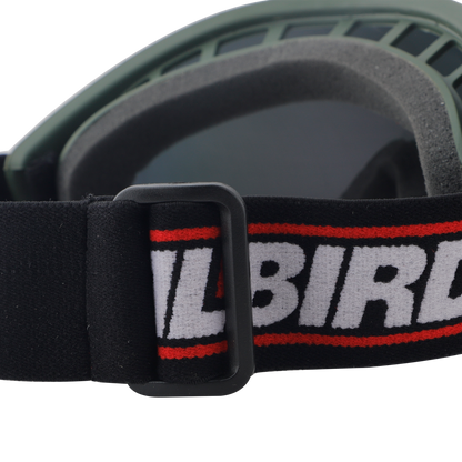 Steelbird 7Wings Motocross ATV/Dirt Bike Goggles, Unisex Eye Protection for Riding (Pack of 1, Olive with Rainbow)