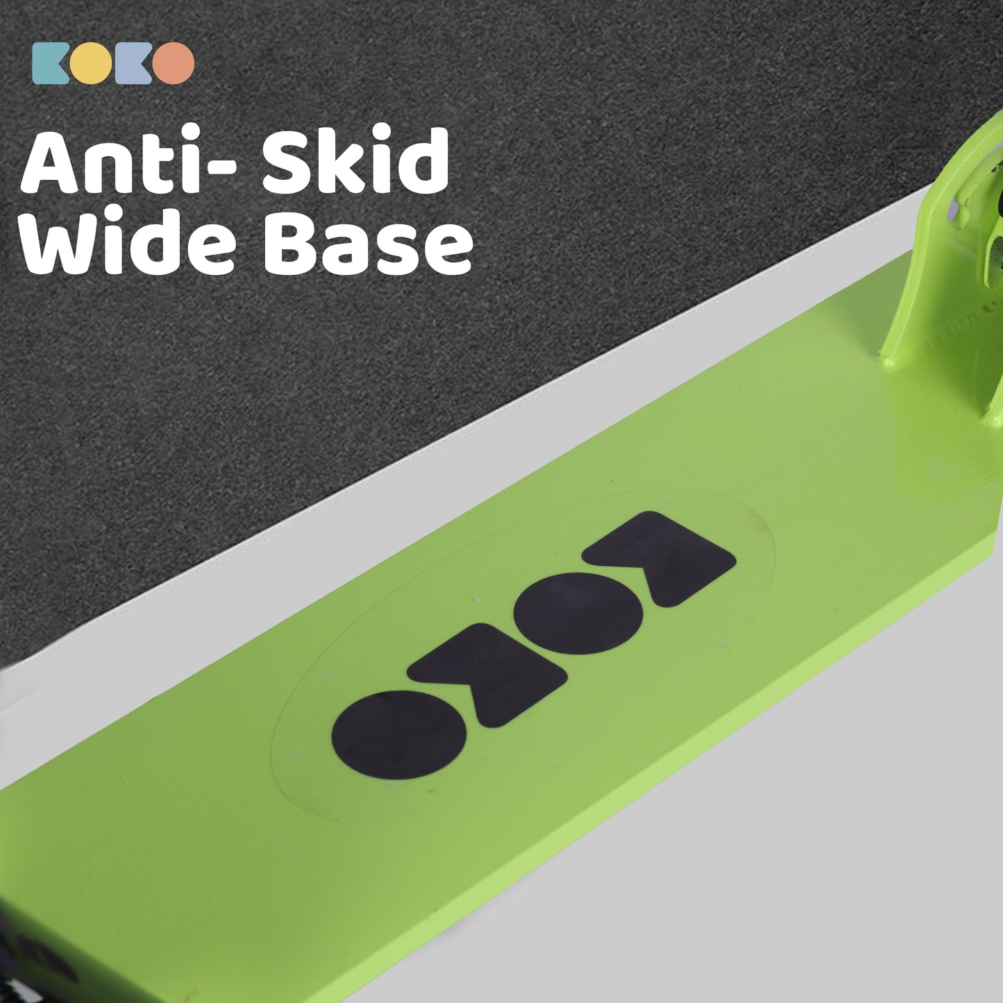 Refurbished Koko Rowdy Kick Skate Scooter with Adjustable Height and Portable, Kids Scooter with Led PVC Wheels for Age 3+ (Max User Weight: 50kg) (Green)