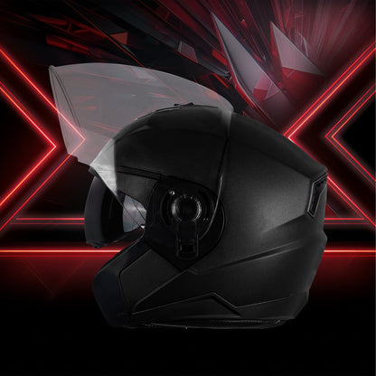 Steelbird SBA-9 7Wings  ISI Certified Open Face Helmet for Men and Women with Inner Smoke Sun Shield (Dashing Black)
