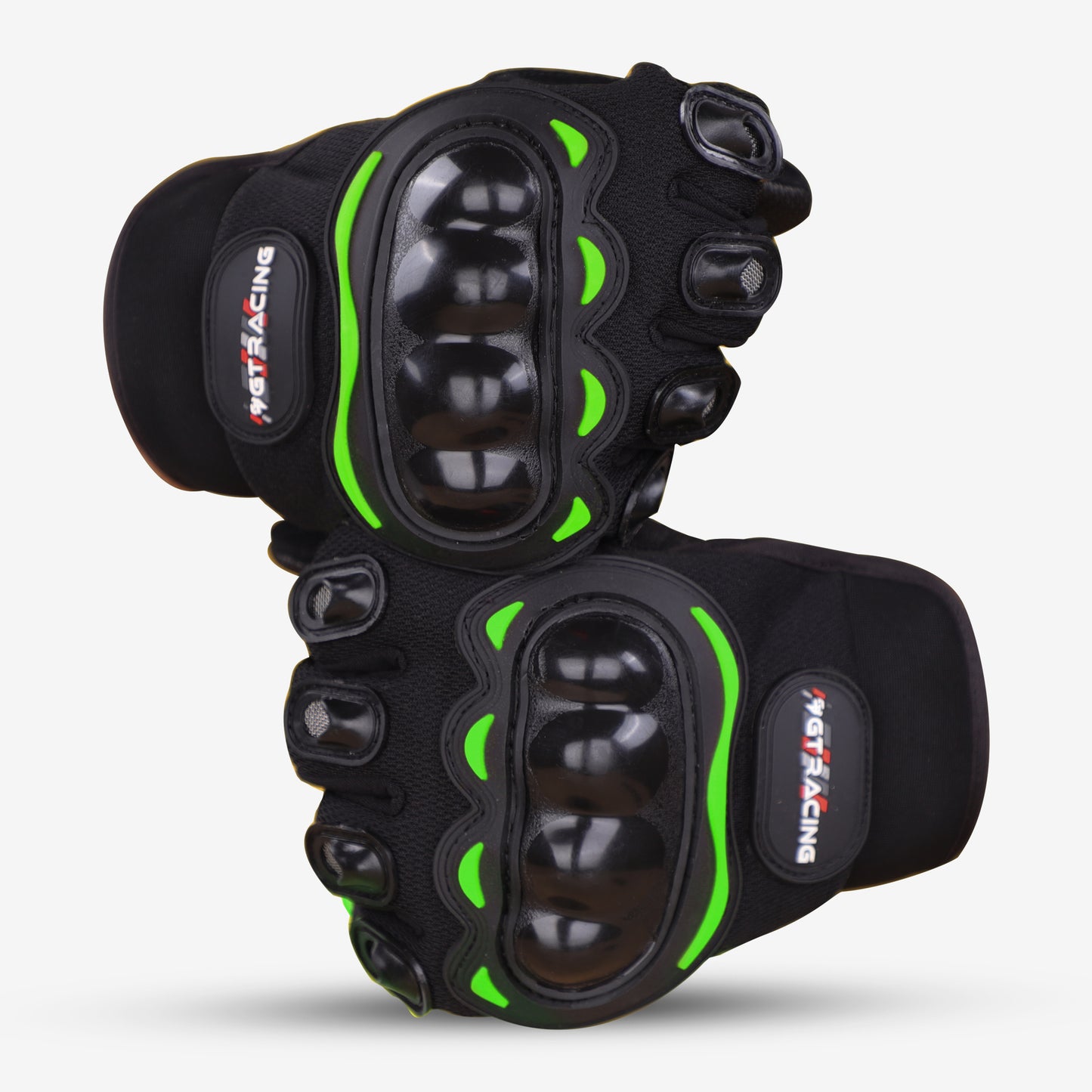 Refurbished Steelbird GT-01 Full Finger Bike Riding Gloves with Touch Screen Sensitivity at Thumb and Index Finger, Protective Off-Road Motorbike Racing (Green)