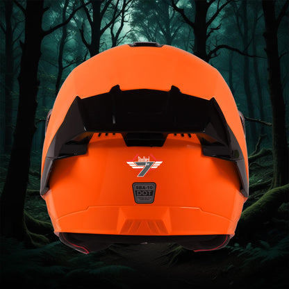 Steelbird SBA-10 7Wings ISI Certified Open Face Helmet for Men and Women with Inner Smoke Sun Shield (Glossy Fluo Orange)