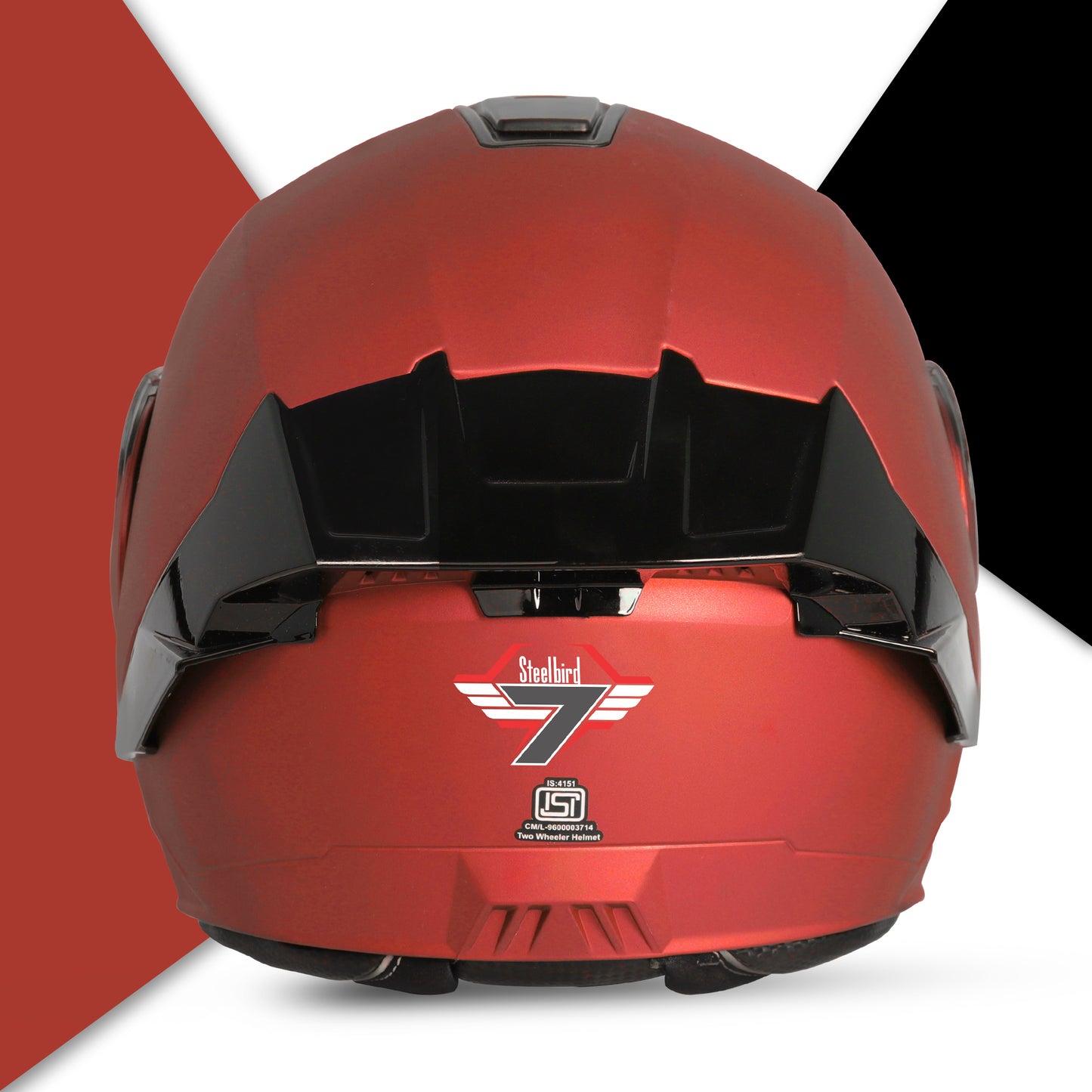 Steelbird SBA-8 7Wings ISI Certified Flip-Up Helmet for Men and Women (Matt Sports Red with Smoke Visor)