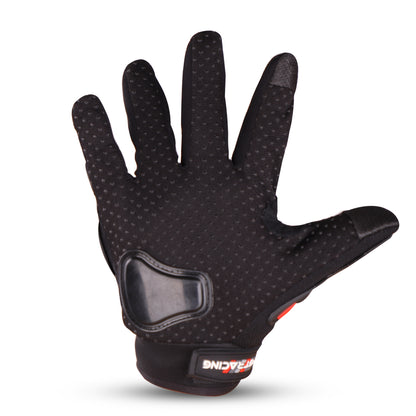 Refurbished Steelbird GT-01 Full Finger Bike Riding Gloves with Touch Screen Sensitivity at Thumb and Index Finger, Protective Off-Road Motorbike Racing (Red)