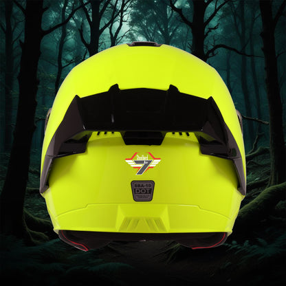 Steelbird SBA-10 7Wings ISI Certified Open Face Helmet for Men and Women with Inner Smoke Sun Shield (Glossy Fluo Neon)