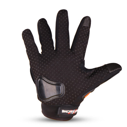 Refurbished Steelbird GT-01 Full Finger Bike Riding Gloves with Touch Screen Sensitivity at Thumb and Index Finger, Protective Off-Road Motorbike Racing (Orange)