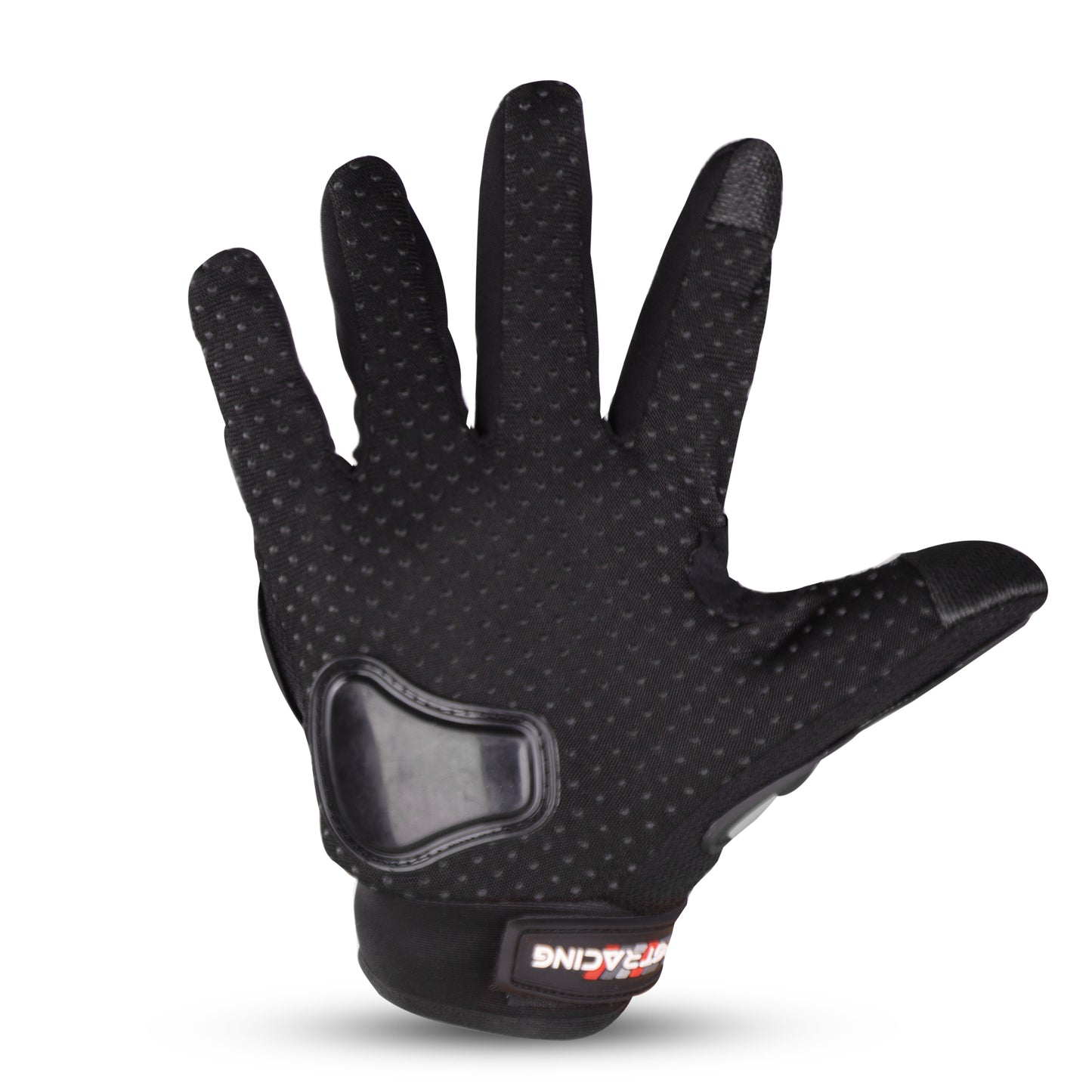 Refurbished Steelbird GT-01 Full Finger Bike Riding Gloves with Touch Screen Sensitivity at Thumb and Index Finger, Protective Off-Road Motorbike Racing (Black)