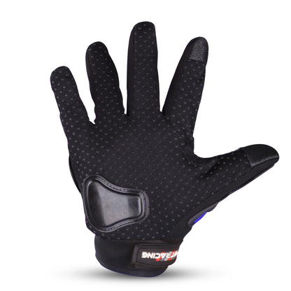 Refurbished Steelbird GT-01 Full Finger Bike Riding Gloves with Touch Screen Sensitivity at Thumb and Index Finger, Protective Off-Road Motorbike Racing (Blue)