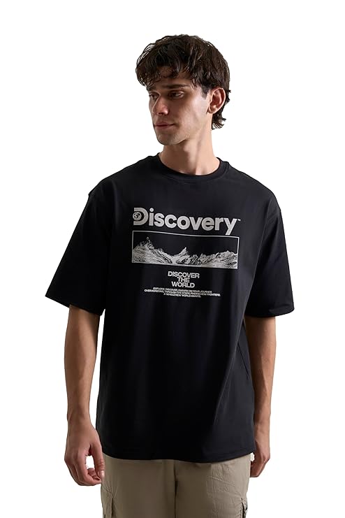 DCYPHR Discovery Men's Moon Explorer Graphic Tee- Black