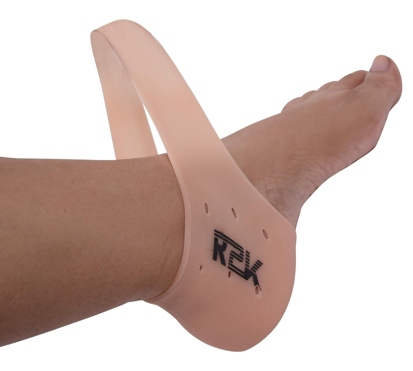Steelbird R2K Silicone Gel Anti Heel Crack Pad Socks for Pain Relief for Men and Women Free Size (Beige)