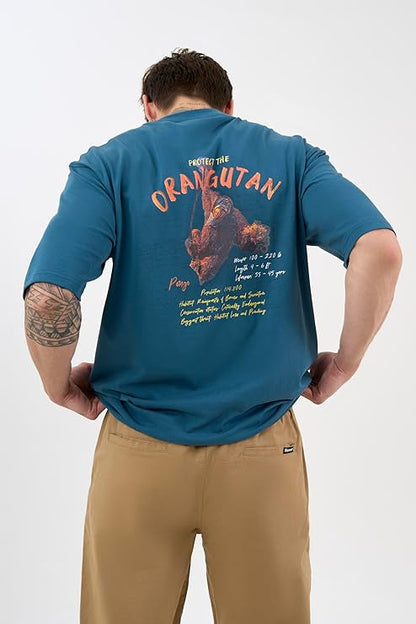 DCYPHR Discovery Men's Orangutan Graphic Tee-Deep Teal