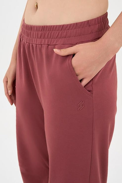 DCYPHR Women's Lightweight Terry Studio Pants- Rose Wood