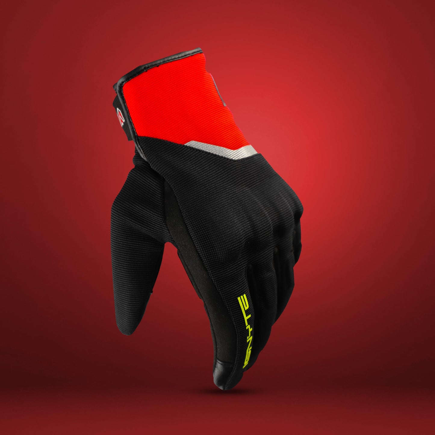 Ignyte Aqua Full Finger Waterproof Bike Riding Gloves with Touch Screen Sensitivity at Thumb and Index Finger, Protective Off-Road Motorbike Racing (Red)